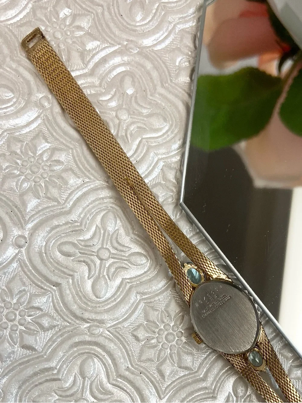 Vintage Deauville Diamond & Blue Topaz Accented Bezel Dainty Cocktail Watch